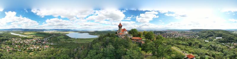 Panorama Hněvín castle - Most